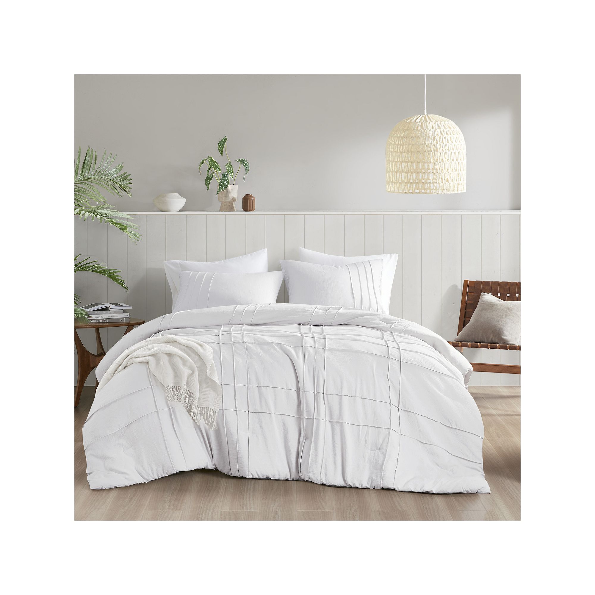 510 Design Porter Soft Washed Pleated Comforter Set, White