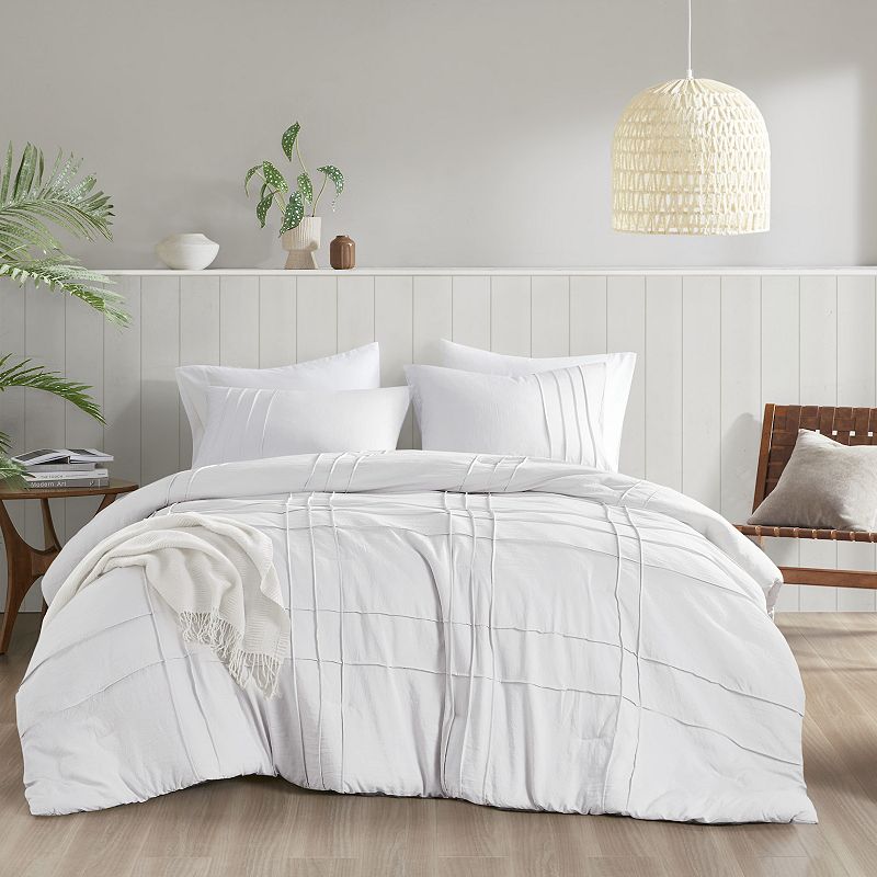 510 Design Porter Soft Washed Pleated Comforter Set, White