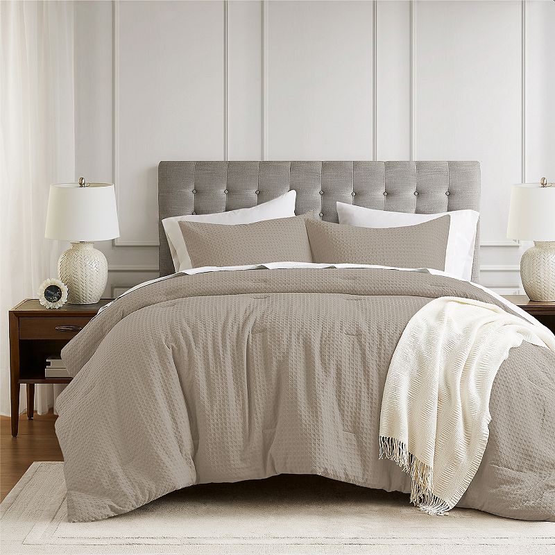 510 Design Mina Waffle Textured Duvet Cover Set, Brown