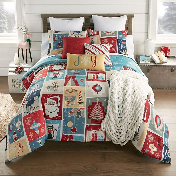 Reversible Retro Christmas Comforter Set
