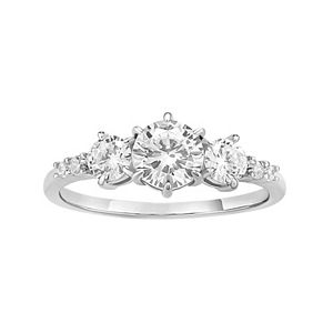 Lex & Lu Sterling Silver Smokey Quartz & Diamond Ring - 6ct Square Gem With Rhodium Finish