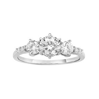 PRIMROSE Sterling Silver Triple Graduated Cubic Zirconia Ring