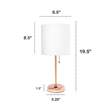 Creekwood Home Oslo Contemporary Rose Gold Table Desk Lamp