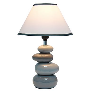 Creekwood Home Priva Contemporary Ceramic Stacking Stones Table Desk Lamp