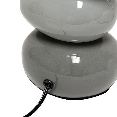 Creekwood Home Priva Contemporary Ceramic Stacking Stones Table Desk Lamp