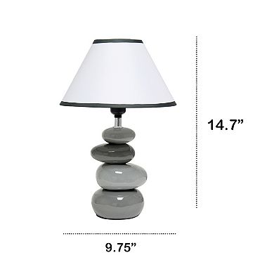 Creekwood Home Priva Contemporary Ceramic Stacking Stones Table Desk Lamp