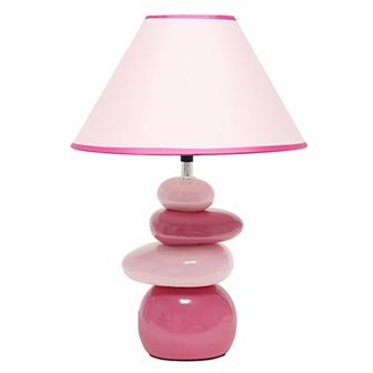 Creekwood Home Priva Contemporary Ceramic Stacking Stones Table Desk Lamp