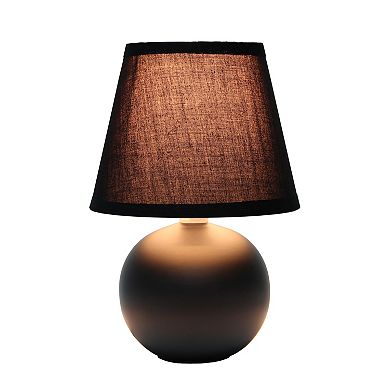 Creekwood Home Nauru Traditional Petite Ceramic Orb Base Bedside Lamp