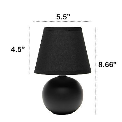 Creekwood Home Nauru Traditional Petite Ceramic Orb Base Bedside Lamp