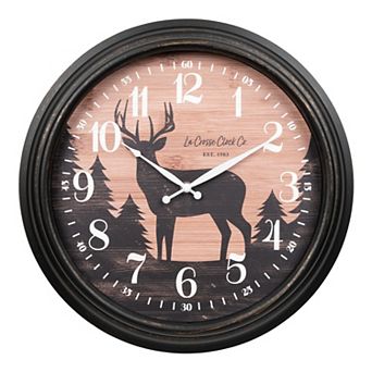 La Crosse Technology 15.75 in Northwoods Deer Quartz Analog Wall Clock