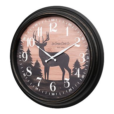 La Crosse Technology 15.75-in. Northwoods Deer Quartz Analog Wall Clock