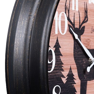 La Crosse Technology 15.75-in. Northwoods Deer Quartz Analog Wall Clock