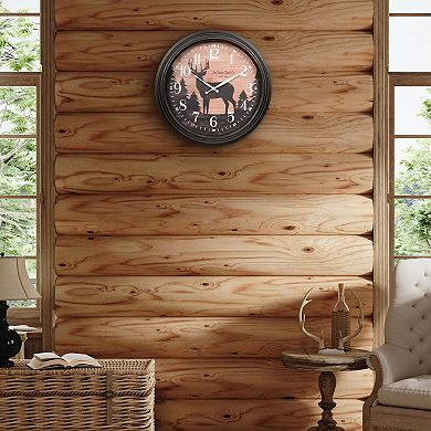 La Crosse Technology 15.75-in. Northwoods Deer Quartz Analog Wall Clock