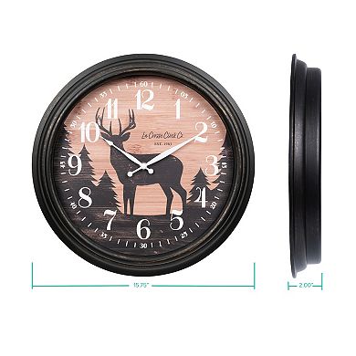 La Crosse Technology 15.75-in. Northwoods Deer Quartz Analog Wall Clock