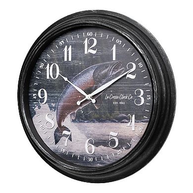 La Crosse Technology 15.75-in. River Run Salmon Quartz Analog Wall Clock