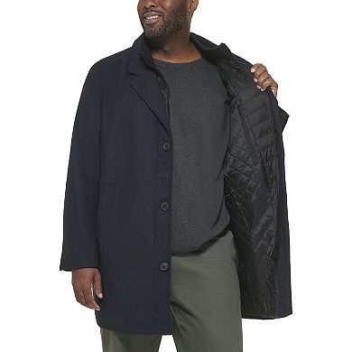 Big & Tall Dockers® Midweight Wool-Blend Topcoat with Quilted Bib