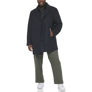 Big & Tall Dockers® Midweight Wool-Blend Topcoat with Quilted Bib