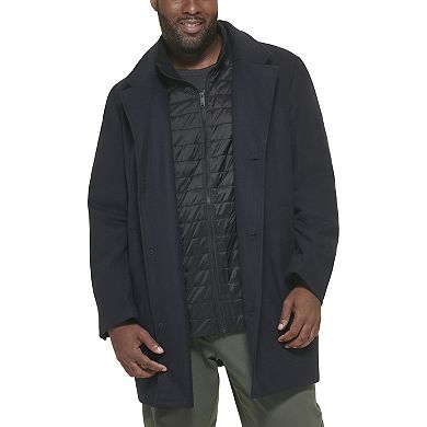 Big & Tall Dockers® Midweight Wool-Blend Topcoat with Quilted Bib