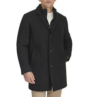 Big & Tall Dockers® Midweight Wool-Blend Topcoat with Quilted Bib