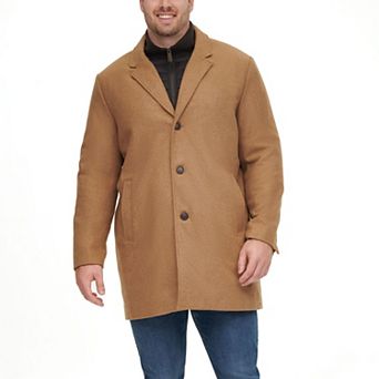 Big & Tall Dockers® Midweight Wool-Blend Topcoat with Quilted Bib