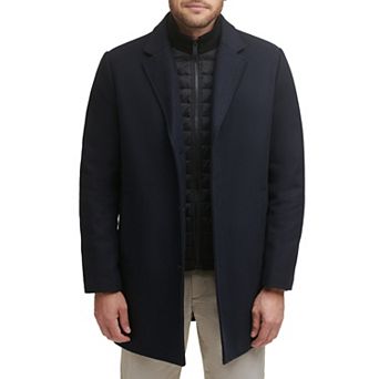 Big & Tall Dockers® Midweight Wool-Blend Topcoat with Quilted Bib