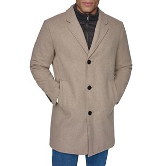 Big & Tall Dockers® Midweight Wool-Blend Topcoat with Quilted Bib