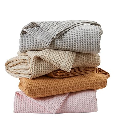 Madelinen Cotton Waffle Weave Knit Throw