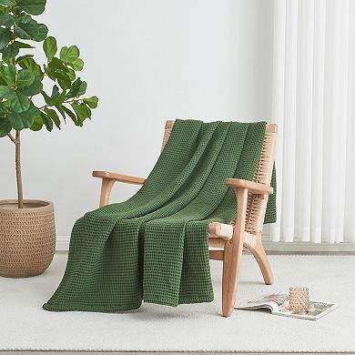 Madelinen Soft Breathable Waffle Weave Knit Blanket