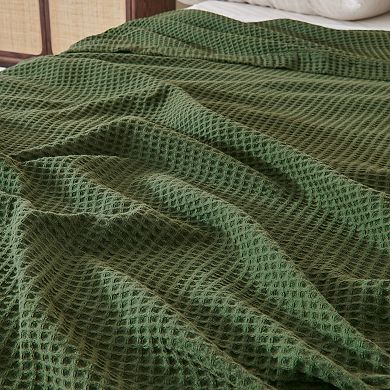 Madelinen Soft Breathable Waffle Weave Knit Blanket