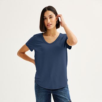 Juniors' SO® Short Sleeve V-Neck Tee