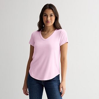 Juniors' SO® Short Sleeve V-Neck Tee