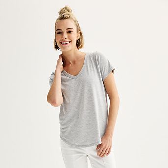 Juniors' SO® Short Sleeve V-Neck Tee