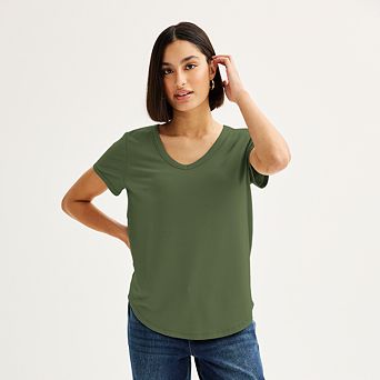 Juniors' SO® Short Sleeve V-Neck Tee