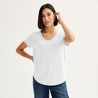 Juniors' SO® Short Sleeve V-Neck Tee