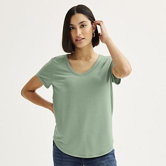 Juniors' SO® Short Sleeve V-Neck Tee