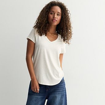 Juniors' SO® Short Sleeve V-Neck Tee