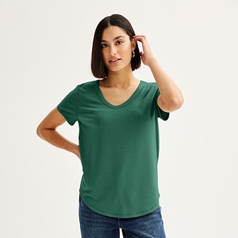Juniors' SO® Short Sleeve V-Neck Tee