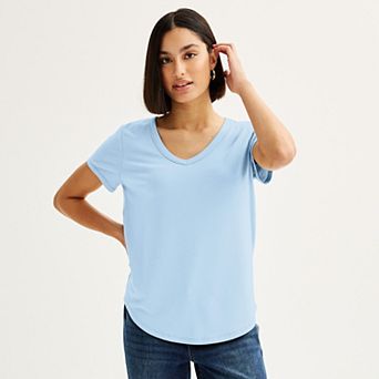 Juniors' SO® Short Sleeve V-Neck Tee