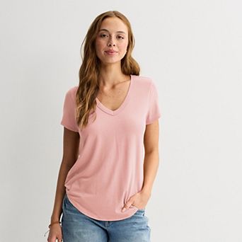 Juniors' SO® Short Sleeve V-Neck Tee