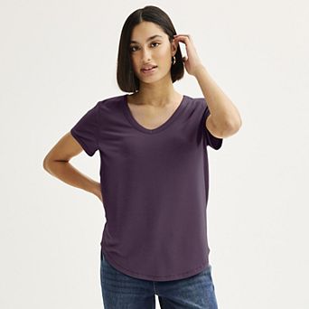Juniors' SO® Short Sleeve V-Neck Tee