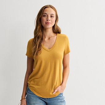 Juniors' SO® Short Sleeve V-Neck Tee