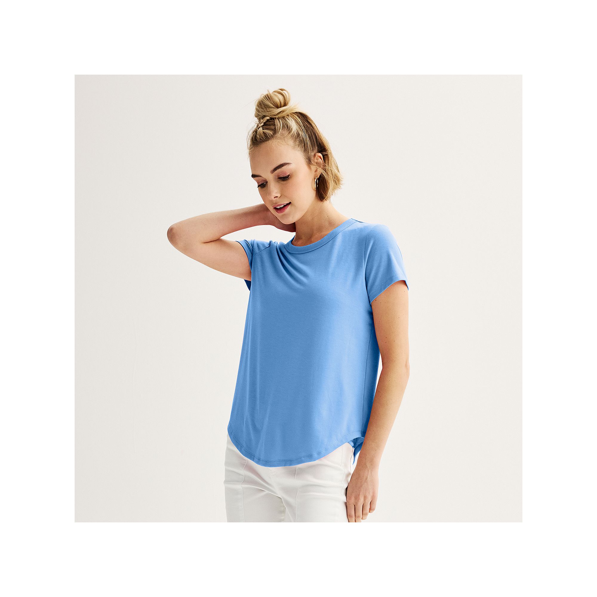 Juniors SO® Short Sleeve Crewneck Tee, Girls, Size: XS, Bea Blue