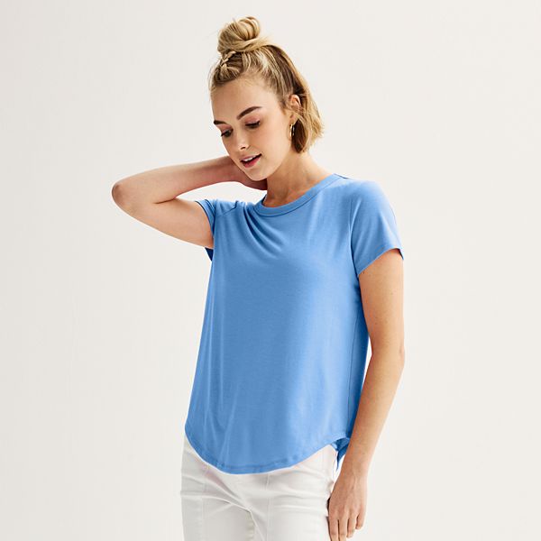 Juniors' SO® Short Sleeve Crewneck Tee - Bea Blue (X LARGE)