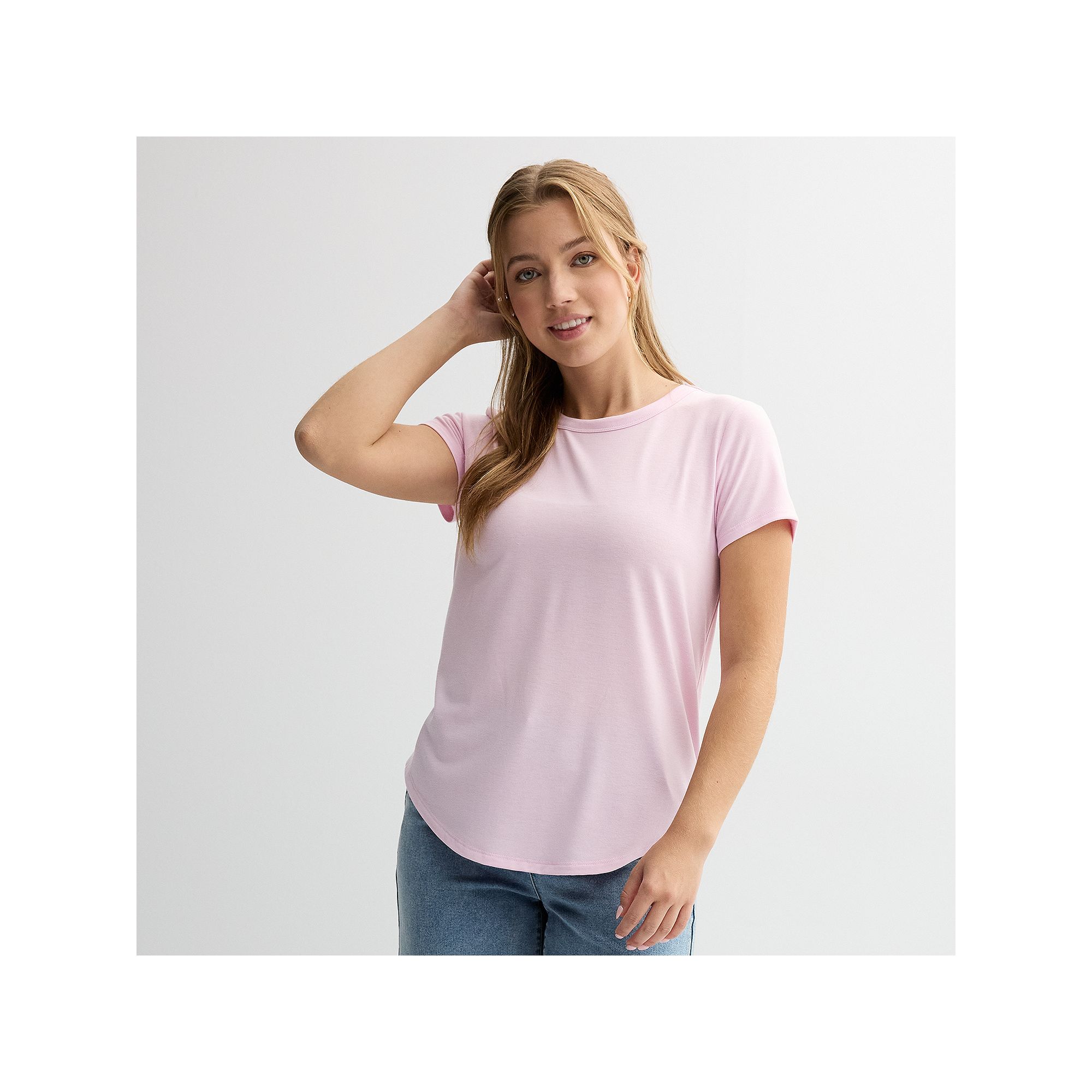 Juniors SO® Short Sleeve Crewneck Tee, Girls, Size: Small, Fresh Tulip