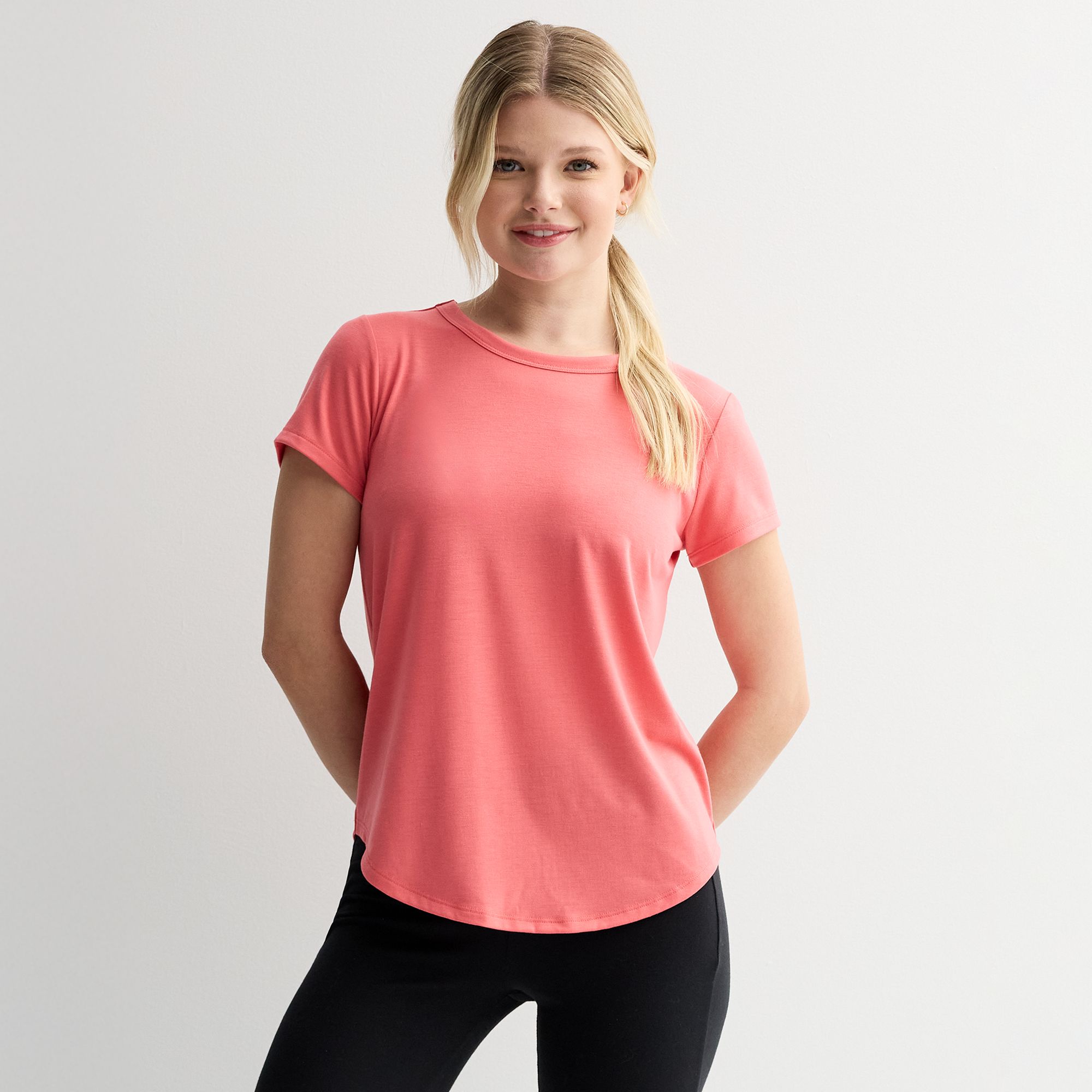 Juniors SO® Short Sleeve Crewneck Tee, Girls, Size: XS, Infused Melon