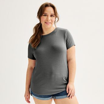 Juniors' Plus SO® Short Sleeve Crewneck Tee