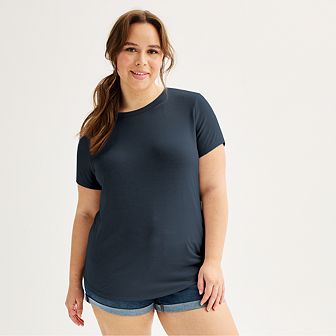 Juniors' Plus SO® Short Sleeve Crewneck Tee