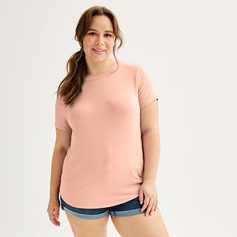 Juniors' Plus SO® Short Sleeve Crewneck Tee