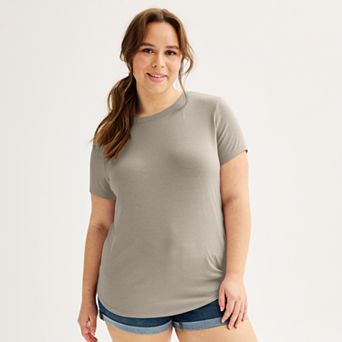 Juniors' Plus SO® Short Sleeve Crewneck Tee