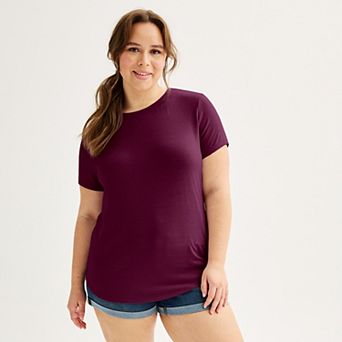 Juniors' Plus SO® Short Sleeve Crewneck Tee